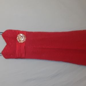 Red Prom Dress with rhinestones